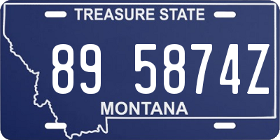 MT license plate 895874Z