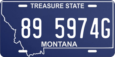 MT license plate 895974G