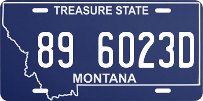 MT license plate 896023D