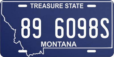 MT license plate 896098S