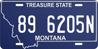 MT license plate 896205N