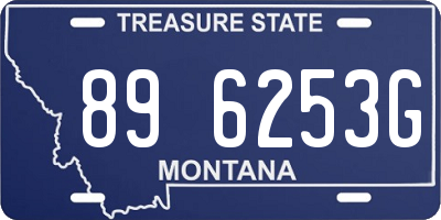 MT license plate 896253G