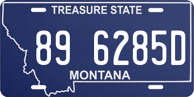 MT license plate 896285D