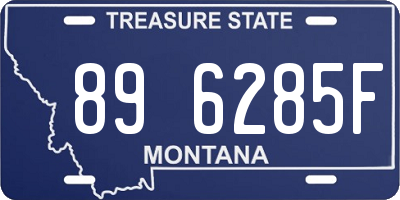 MT license plate 896285F