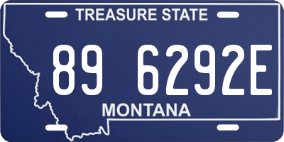MT license plate 896292E