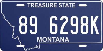 MT license plate 896298K