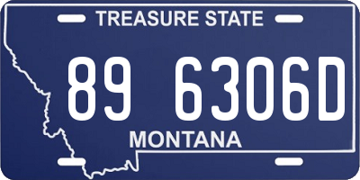 MT license plate 896306D