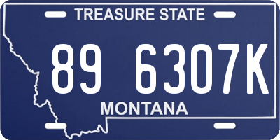 MT license plate 896307K