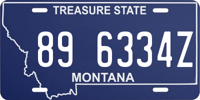 MT license plate 896334Z
