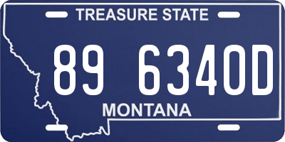 MT license plate 896340D