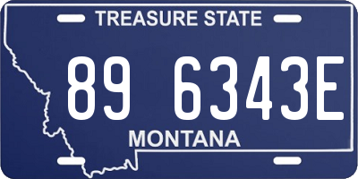 MT license plate 896343E