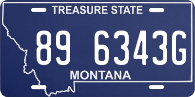 MT license plate 896343G