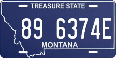 MT license plate 896374E