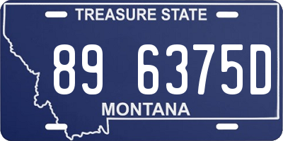 MT license plate 896375D