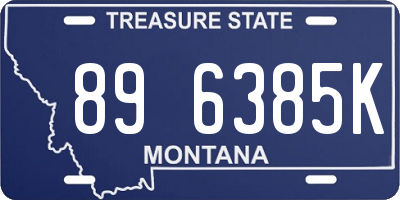 MT license plate 896385K