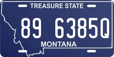 MT license plate 896385Q