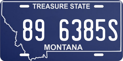 MT license plate 896385S