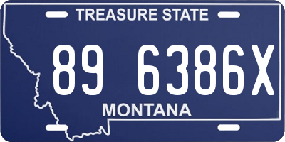 MT license plate 896386X