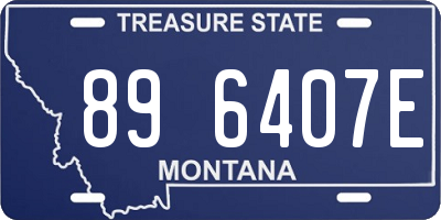 MT license plate 896407E