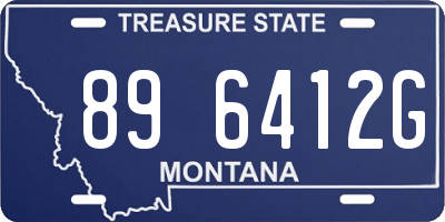 MT license plate 896412G