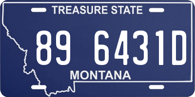 MT license plate 896431D