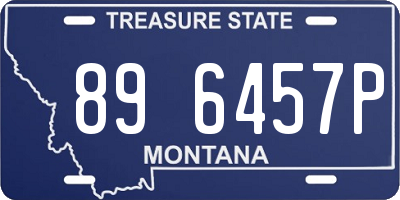 MT license plate 896457P