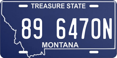 MT license plate 896470N