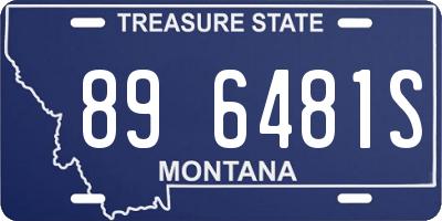 MT license plate 896481S