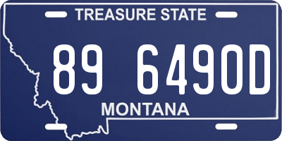 MT license plate 896490D