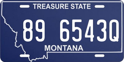 MT license plate 896543Q