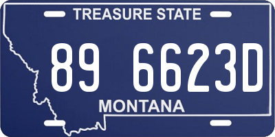MT license plate 896623D