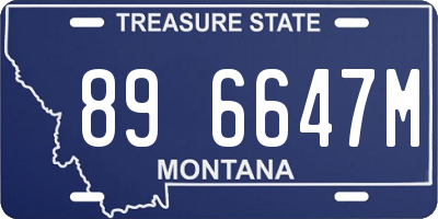 MT license plate 896647M