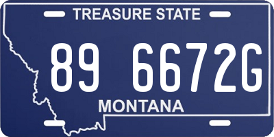 MT license plate 896672G
