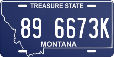 MT license plate 896673K