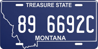 MT license plate 896692C