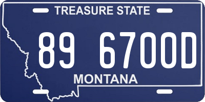 MT license plate 896700D