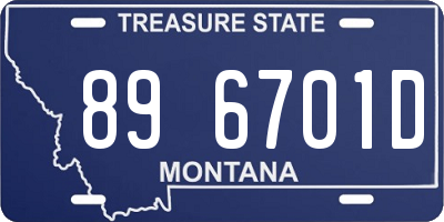 MT license plate 896701D