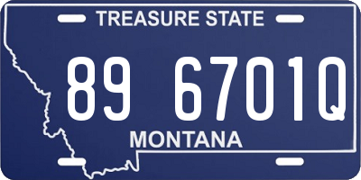 MT license plate 896701Q