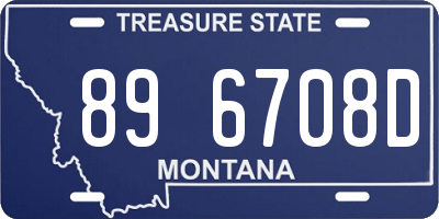 MT license plate 896708D
