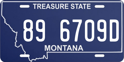 MT license plate 896709D