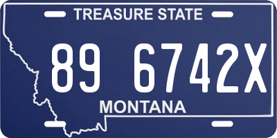 MT license plate 896742X
