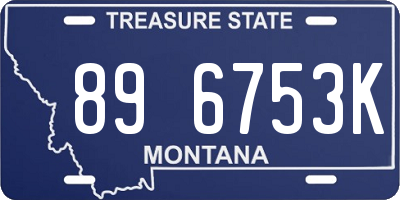 MT license plate 896753K