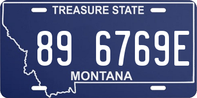 MT license plate 896769E