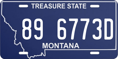 MT license plate 896773D