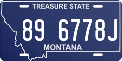 MT license plate 896778J