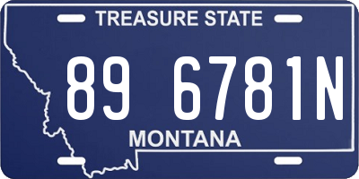 MT license plate 896781N