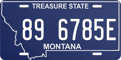 MT license plate 896785E