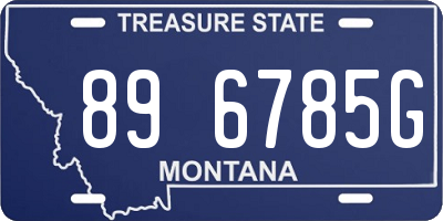 MT license plate 896785G