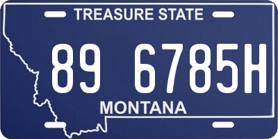 MT license plate 896785H
