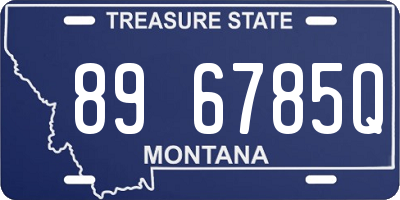 MT license plate 896785Q